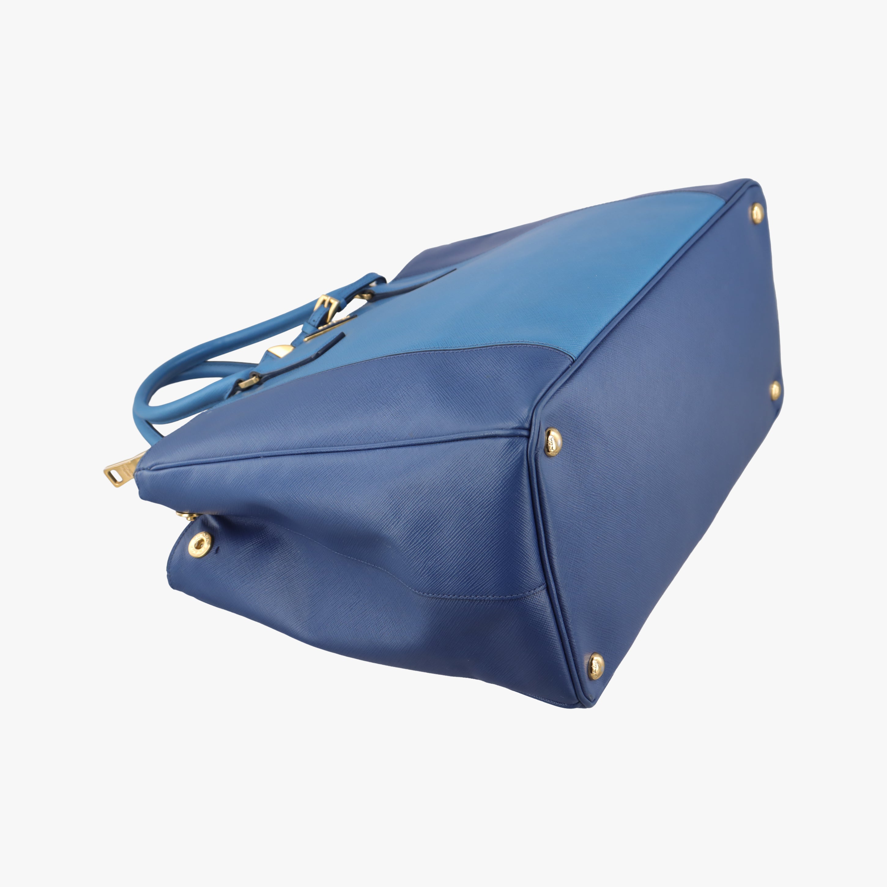 Pre-owned Prada Galleria Blue×Navy SAFFIANO Leather B2274C shoulderbag | stylenewstar