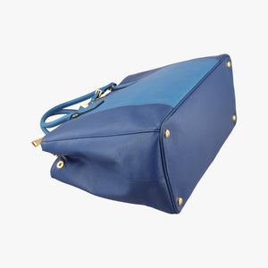 Pre-owned Prada Galleria Blue×Navy SAFFIANO Leather B2274C shoulderbag | stylenewstar