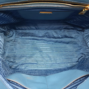 Pre-owned Prada Galleria Blue×Navy SAFFIANO Leather B2274C shoulderbag | stylenewstar