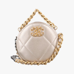 Pre-owned Chanel CHANEL 19 Round Golden lambskin AP0945 shoulderbag | stylenewstar