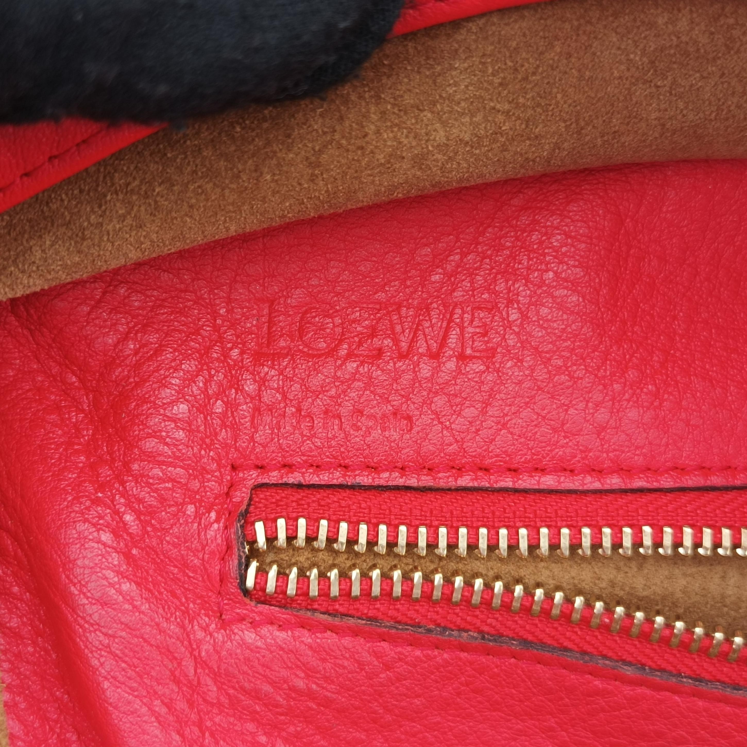 Pre-owned Loewe Amazona36 Red Leather  shoulderbag | stylenewstar