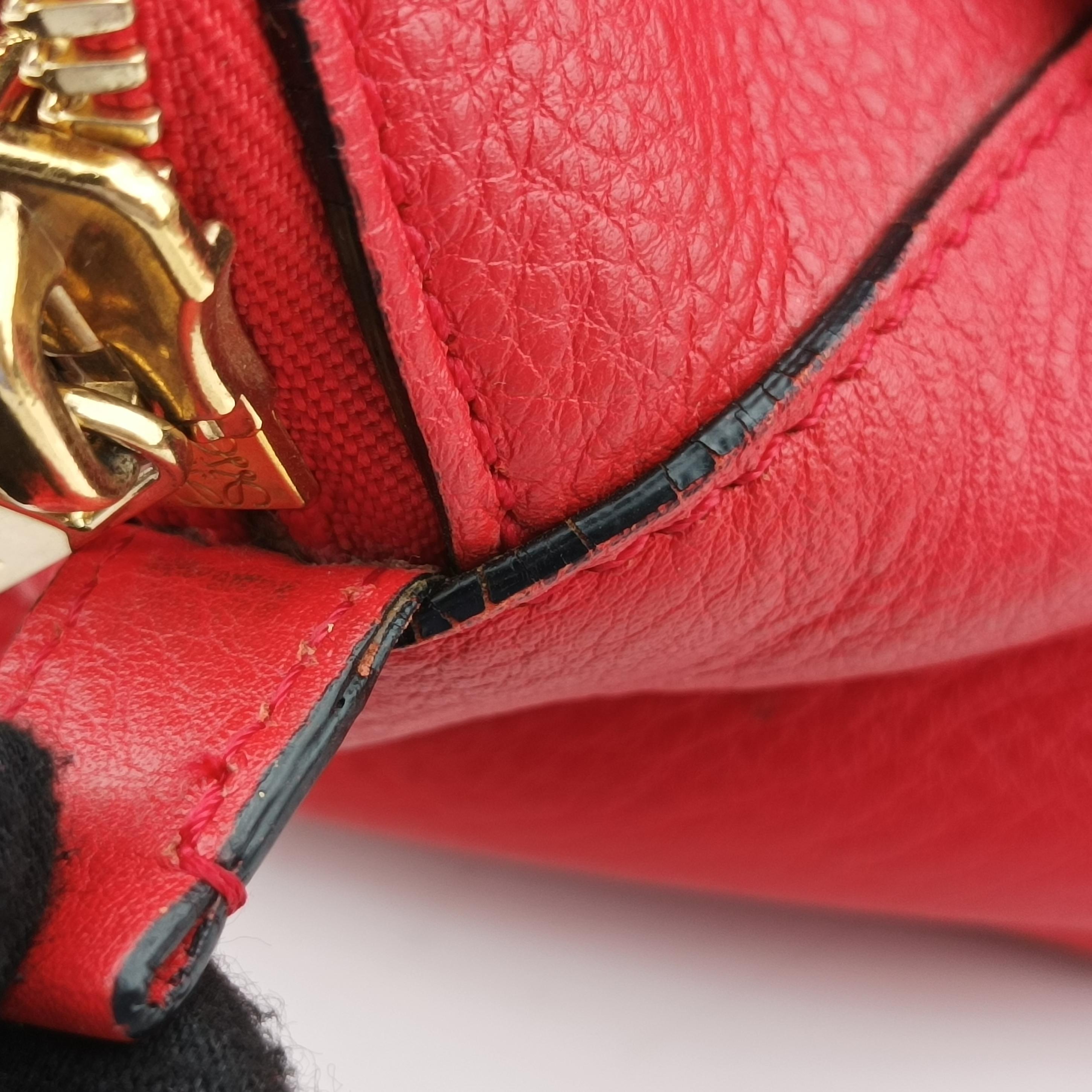 Pre-owned Loewe Amazona36 Red Leather  shoulderbag | stylenewstar