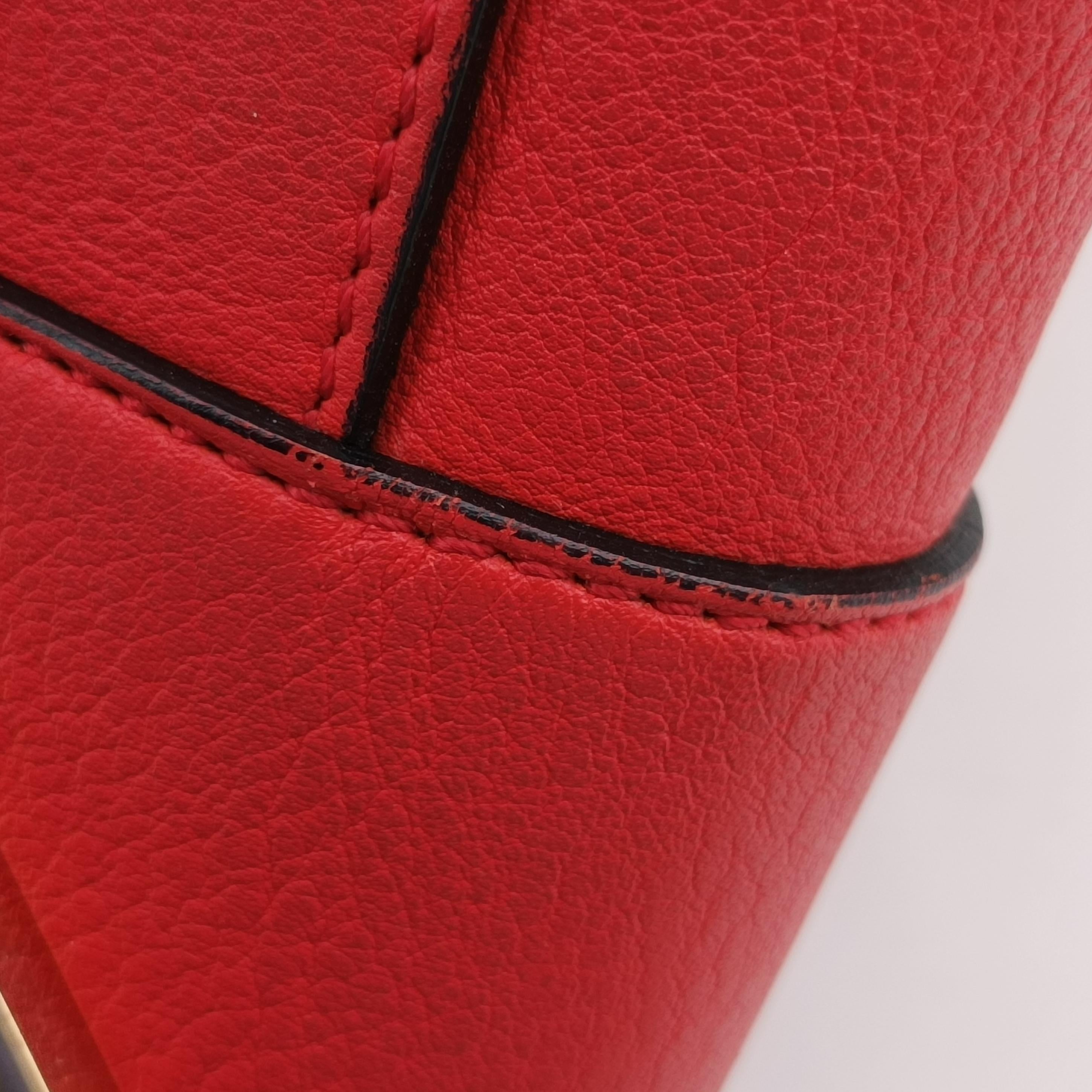 Pre-owned Loewe Amazona36 Red Leather  shoulderbag | stylenewstar