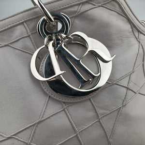 Pre-owned Christian Dior Granville Grey lambskin  shoulderbag | stylenewstar