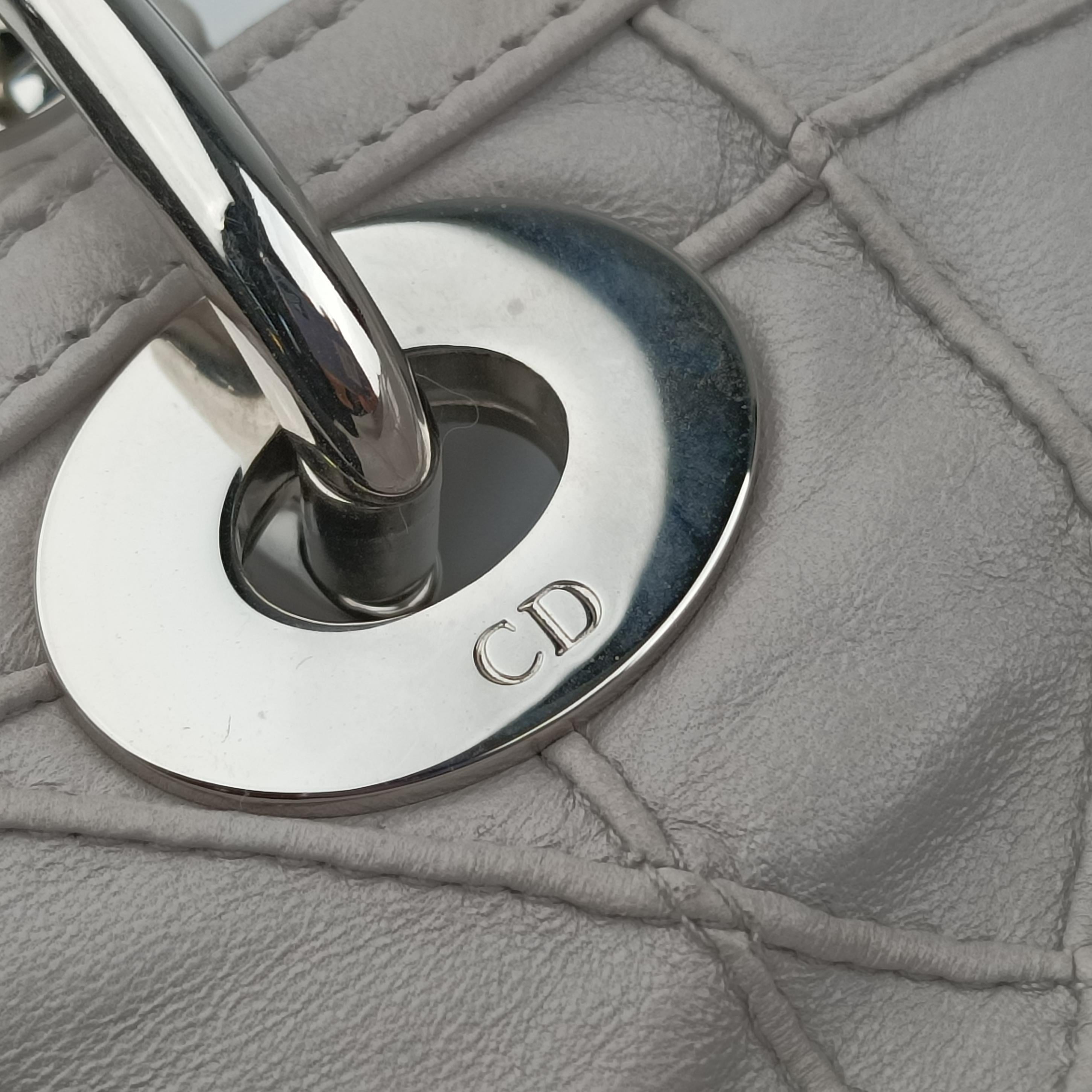 Pre-owned Christian Dior Granville Grey lambskin  shoulderbag | stylenewstar