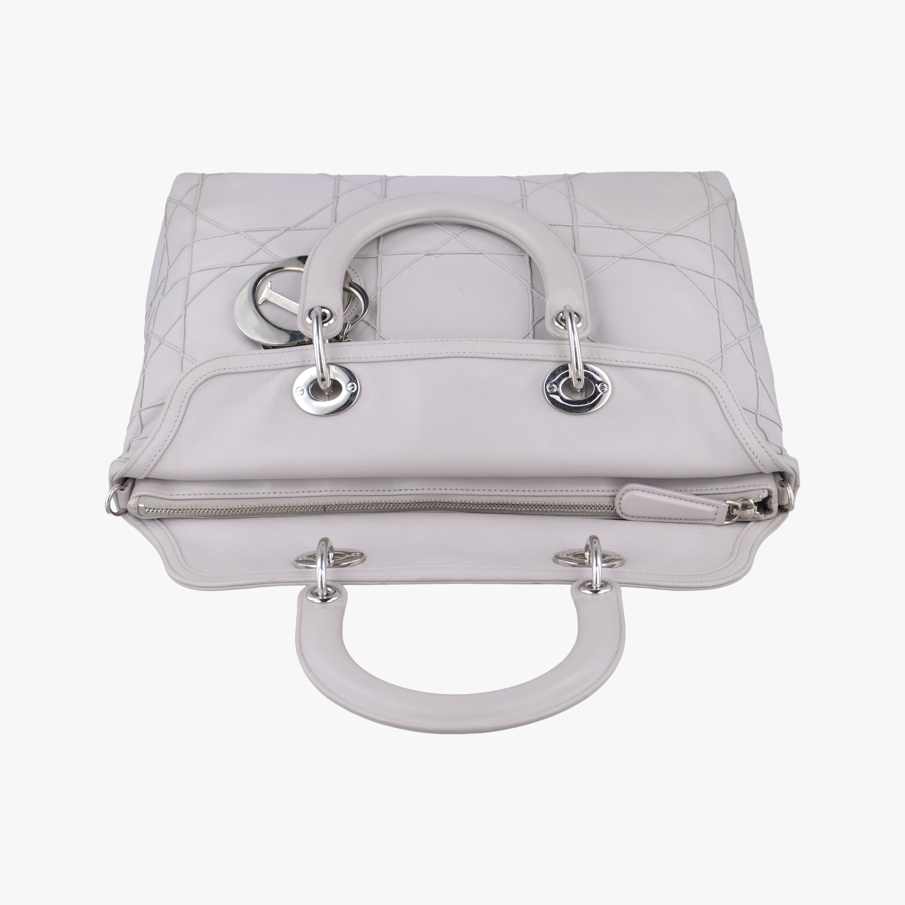 Pre-owned Christian Dior Granville Grey lambskin  shoulderbag | stylenewstar