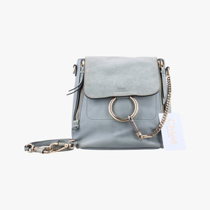 Pre-owned Chloe FAYE mini Grey leather  backpack/rucksack | stylenewstar