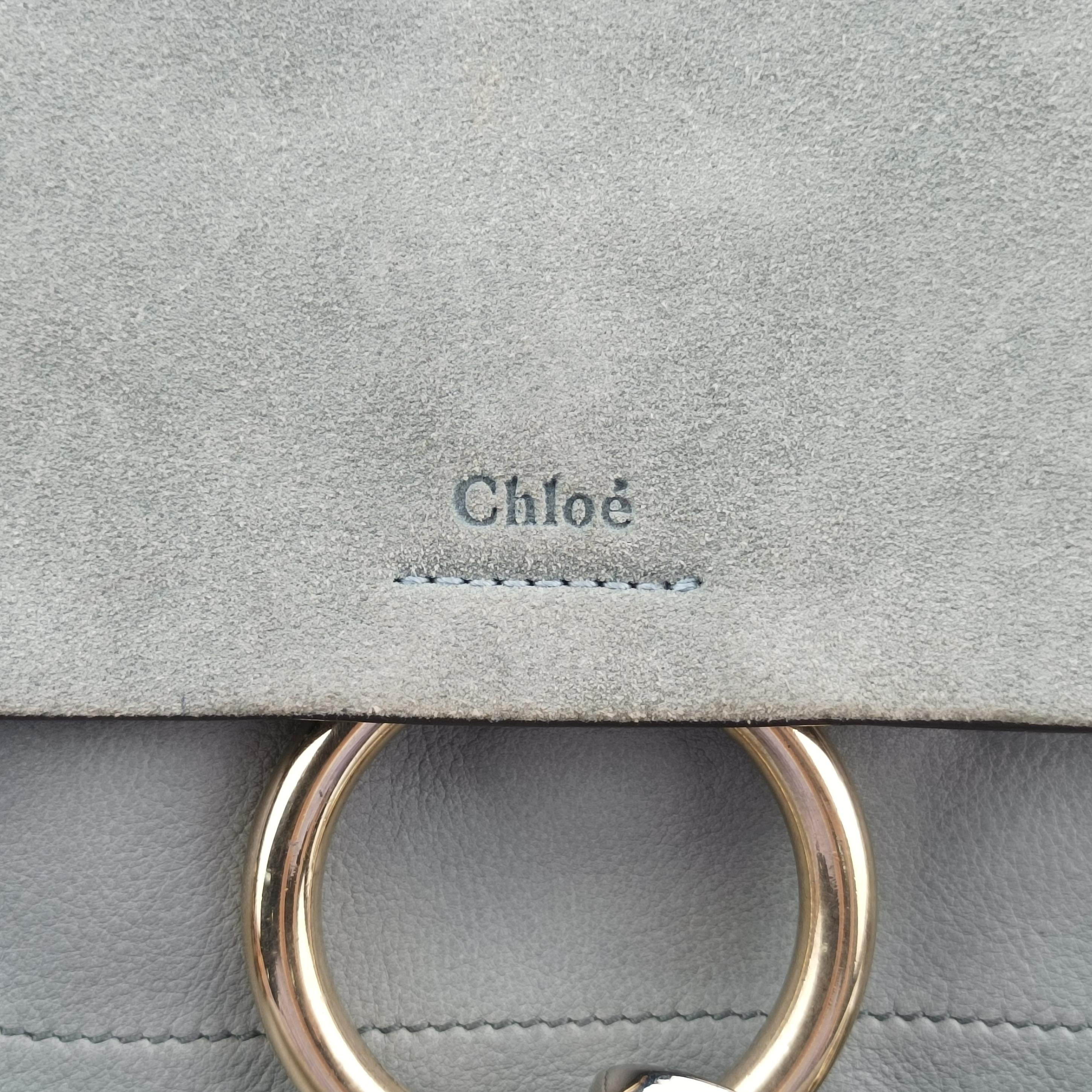 Pre-owned Chloe FAYE mini Grey leather  backpack/rucksack | stylenewstar