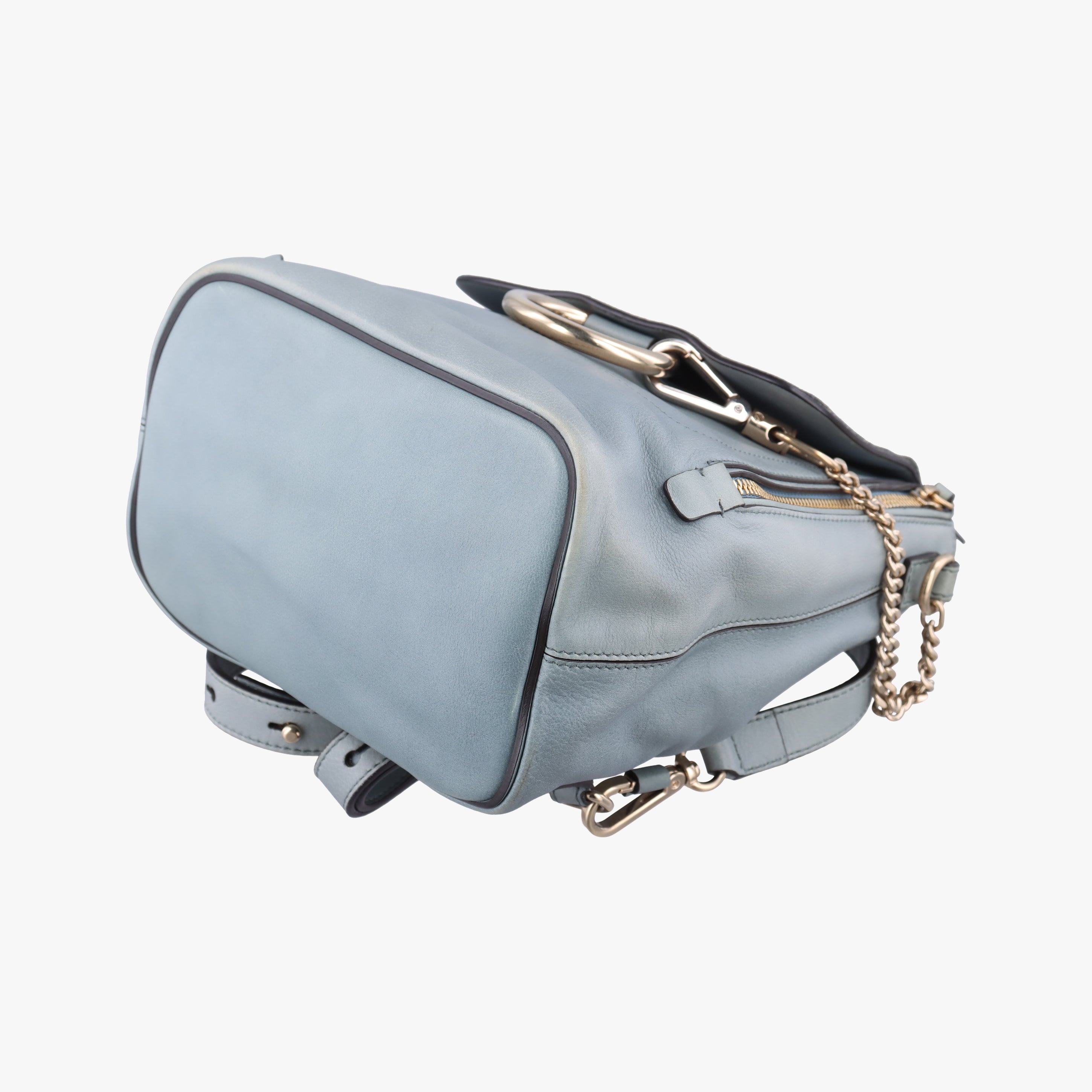 Pre-owned Chloe FAYE mini Grey leather  backpack/rucksack | stylenewstar