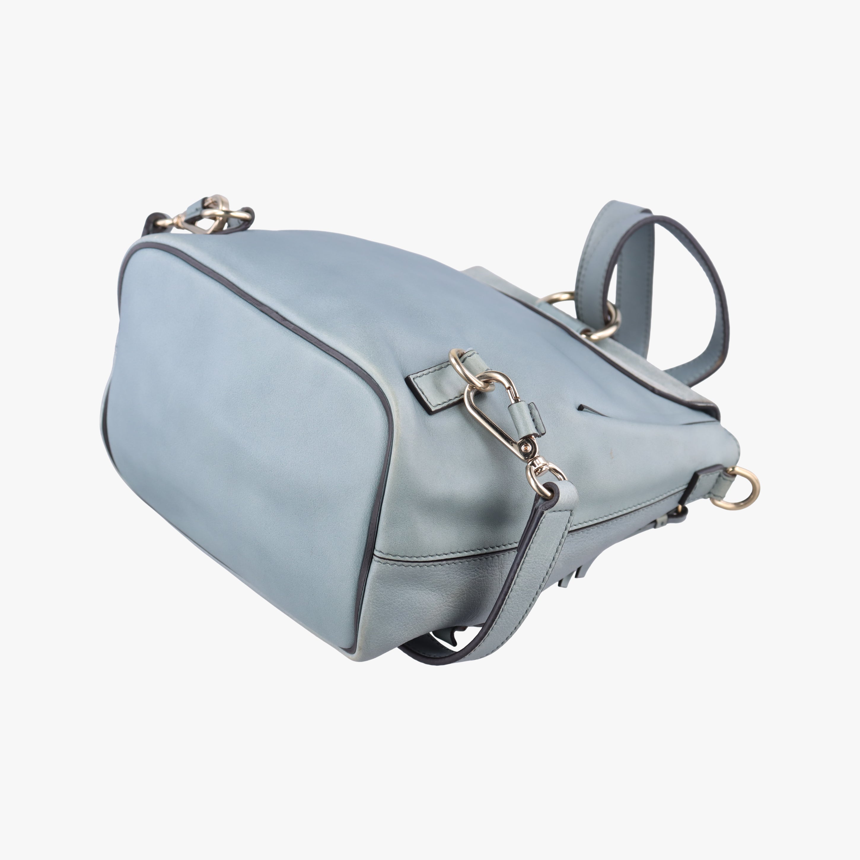 Pre-owned Chloe FAYE mini Grey leather  backpack/rucksack | stylenewstar