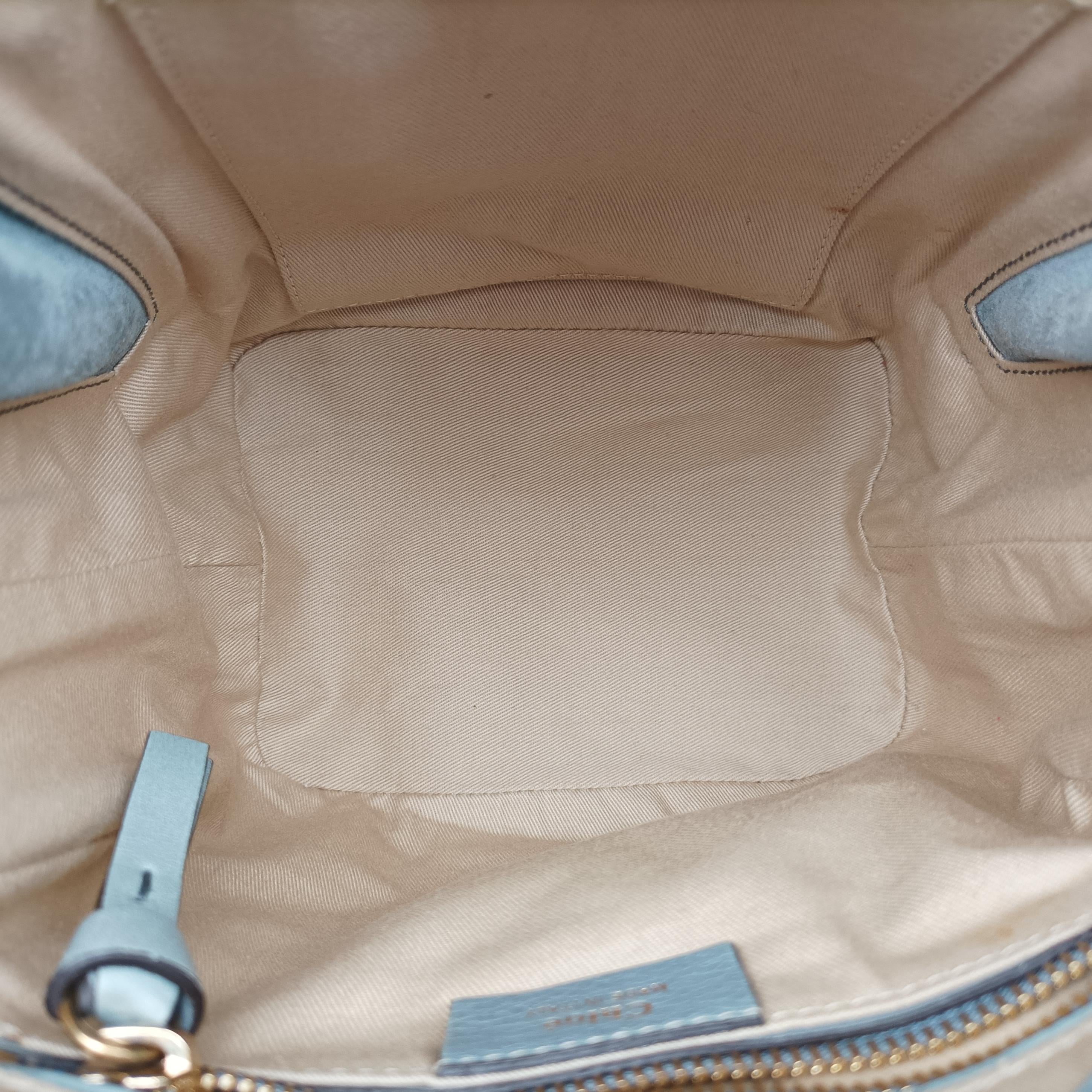 Pre-owned Chloe FAYE mini Grey leather  backpack/rucksack | stylenewstar