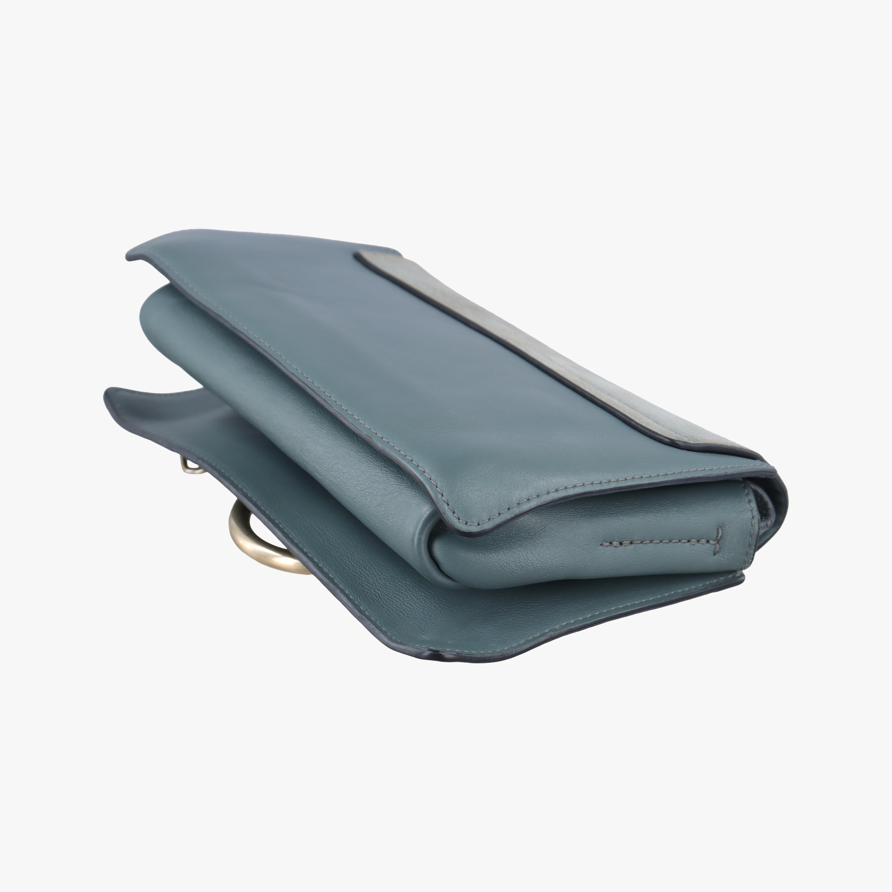 Pre-owned Chloe FAYE Blue × gray Suede × leather  shoulderbag | stylenewstar