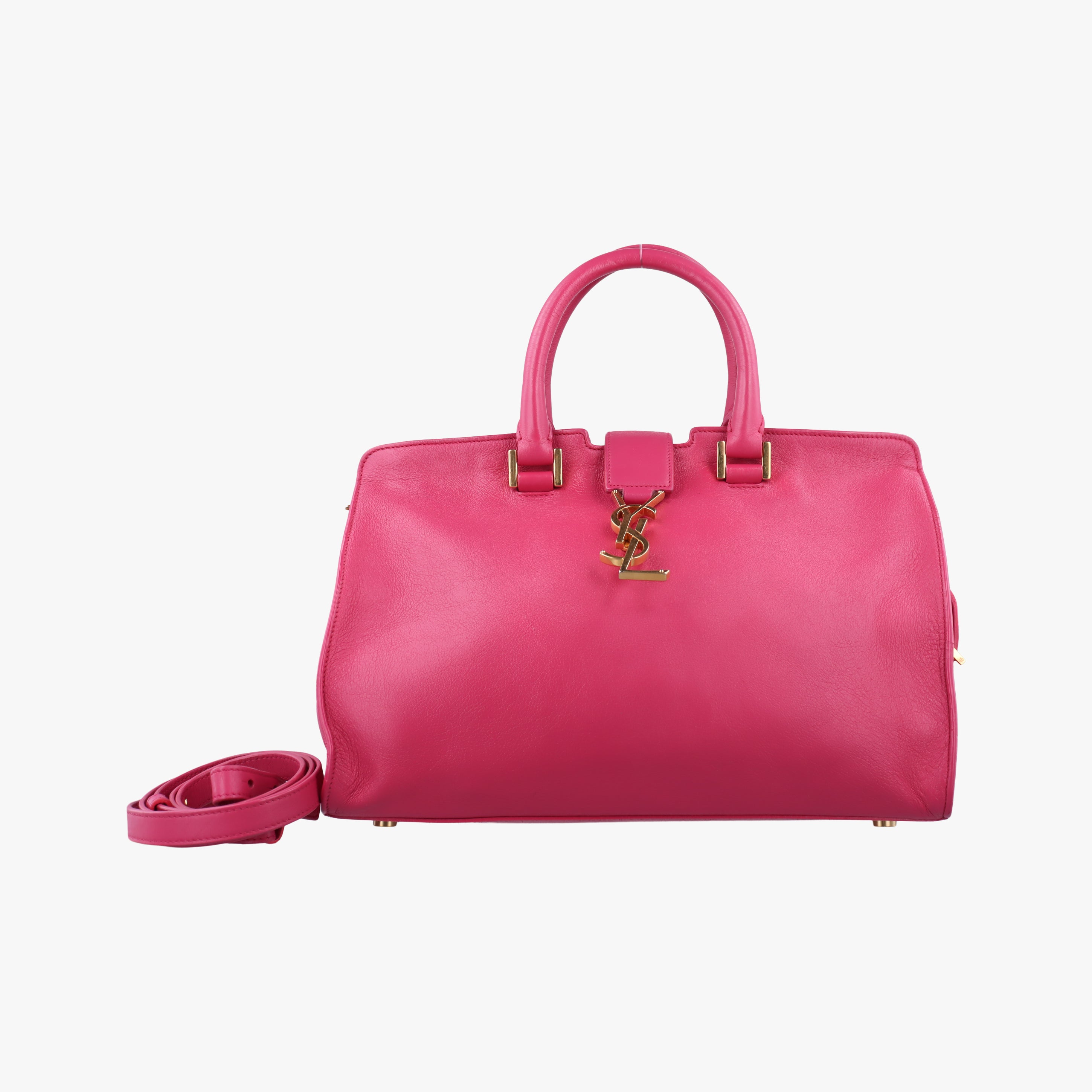 Pre-owned Yves Saint Laurent BABY CABAS Pink Leather 394461 shoulderbag | stylenewstar