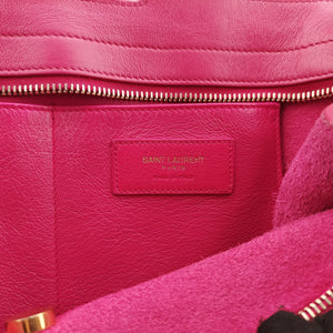 Pre-owned Yves Saint Laurent BABY CABAS Pink Leather 394461 shoulderbag | stylenewstar