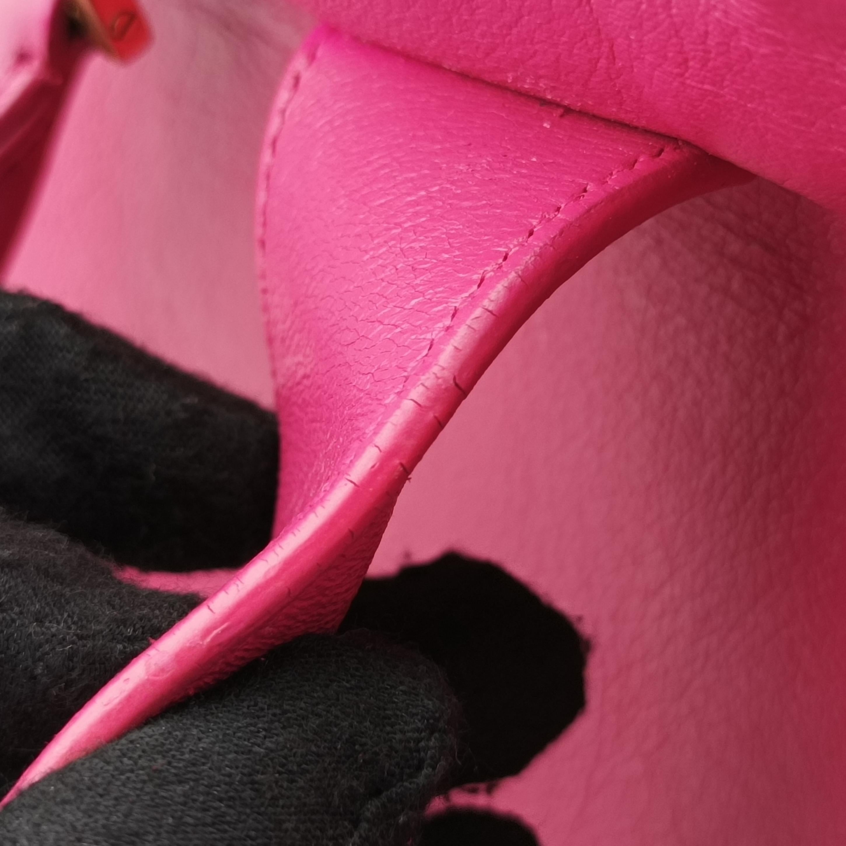 Pre-owned Yves Saint Laurent BABY CABAS Pink Leather 394461 shoulderbag | stylenewstar