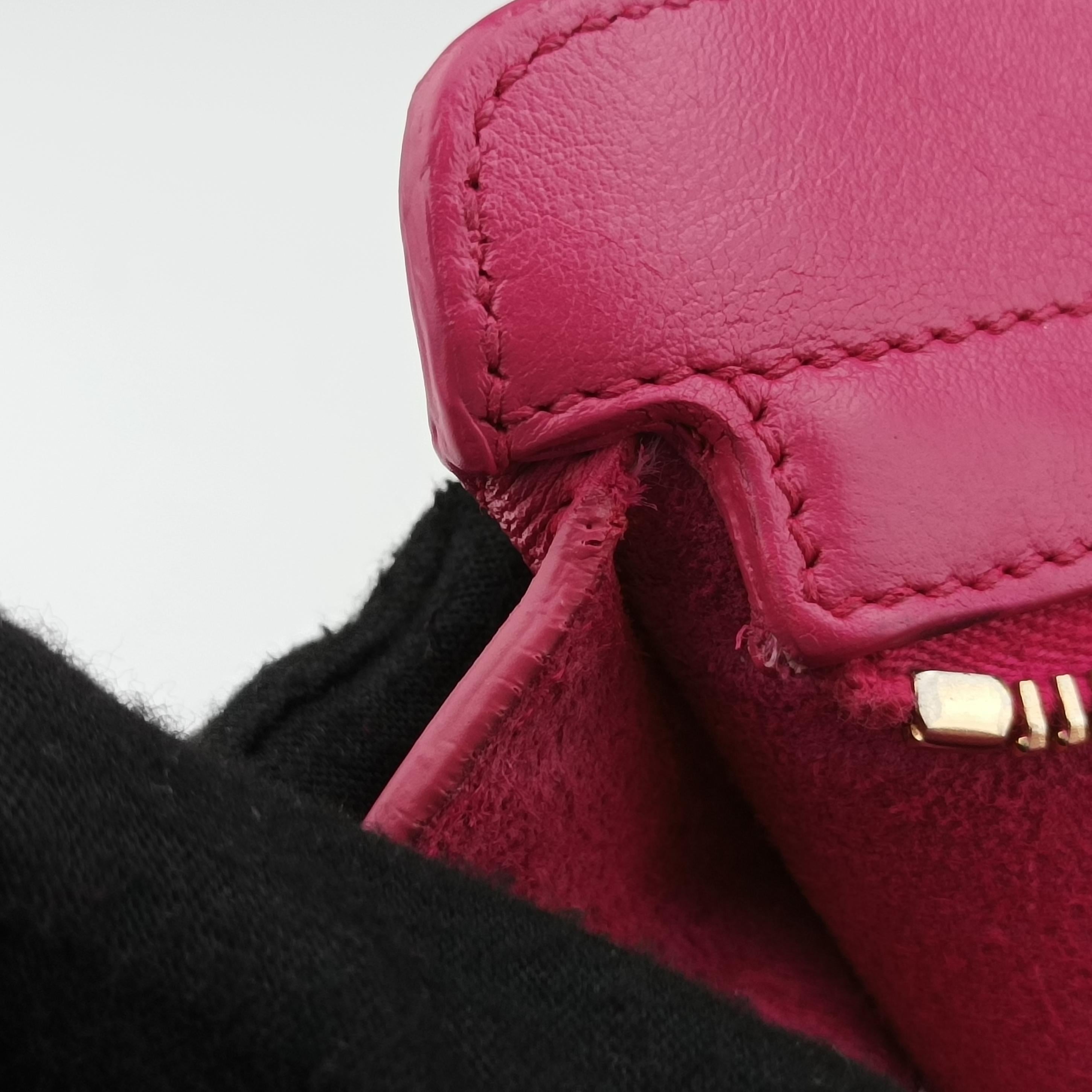 Pre-owned Yves Saint Laurent BABY CABAS Pink Leather 394461 shoulderbag | stylenewstar