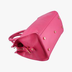 Pre-owned Yves Saint Laurent BABY CABAS Pink Leather 394461 shoulderbag | stylenewstar
