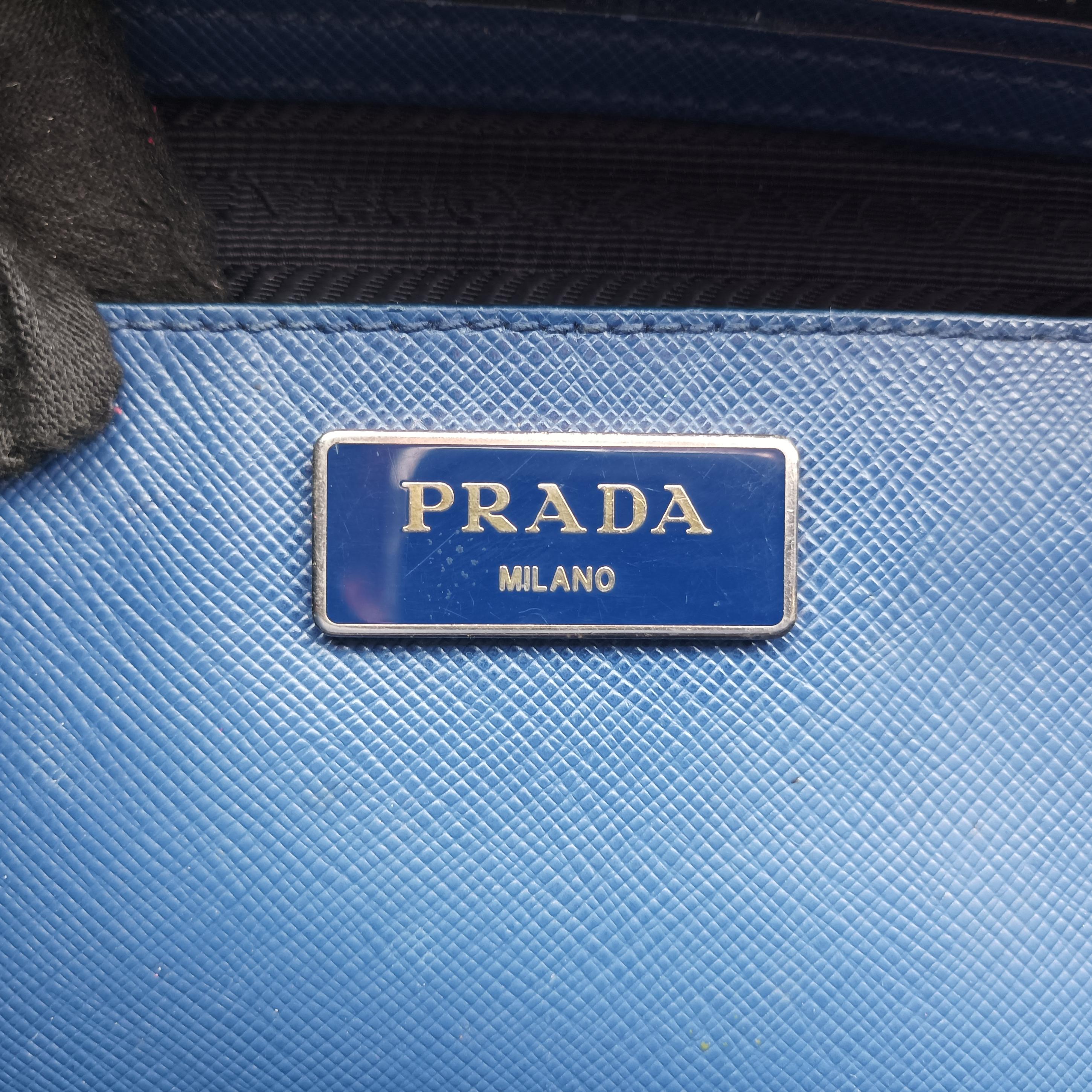 Vintage Prada Galleria Blue SAFFIANO Leather BN2274 handbag | stylenewstar