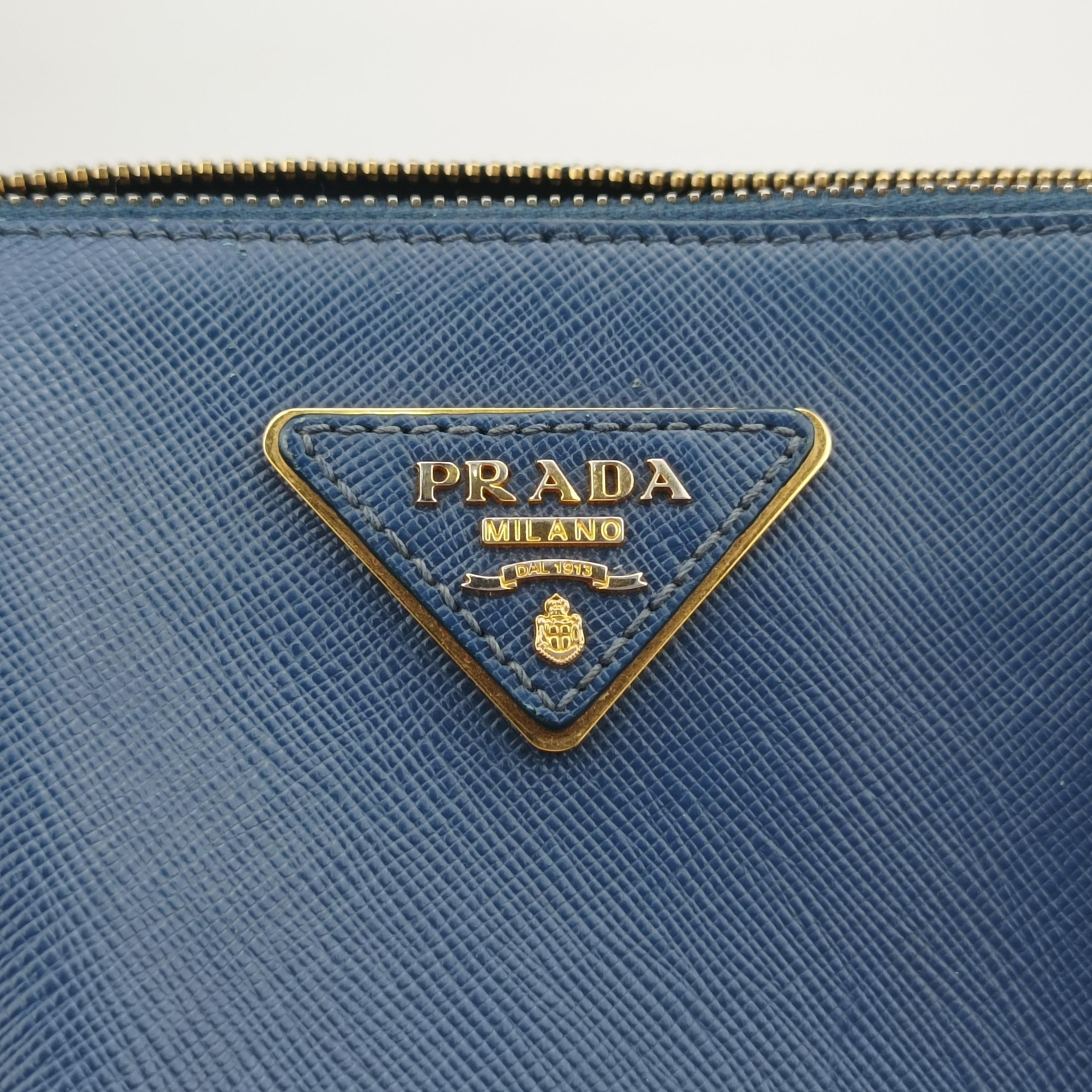 Vintage Prada Galleria Blue SAFFIANO Leather BN2274 handbag | stylenewstar