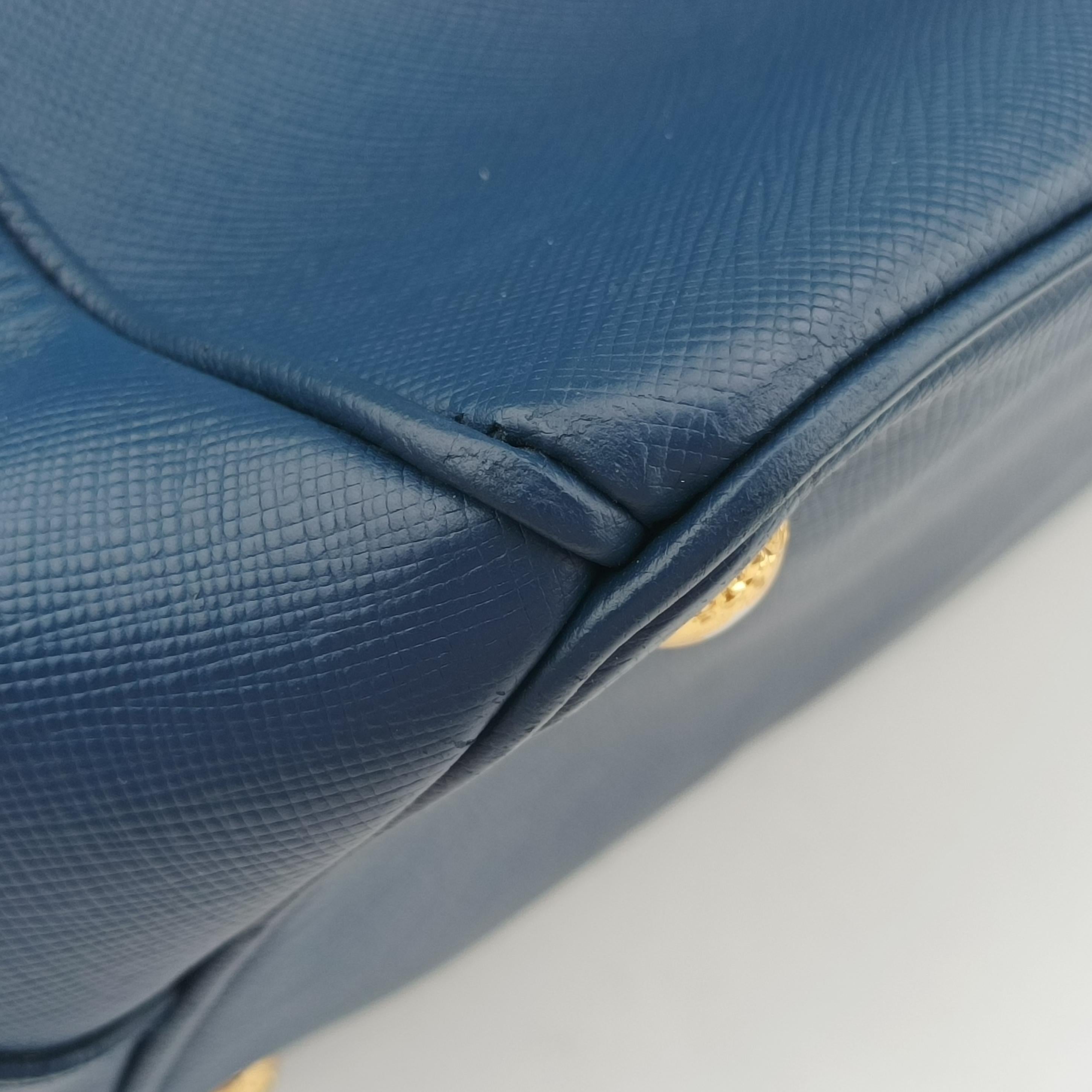 Vintage Prada Galleria Blue SAFFIANO Leather BN2274 handbag | stylenewstar