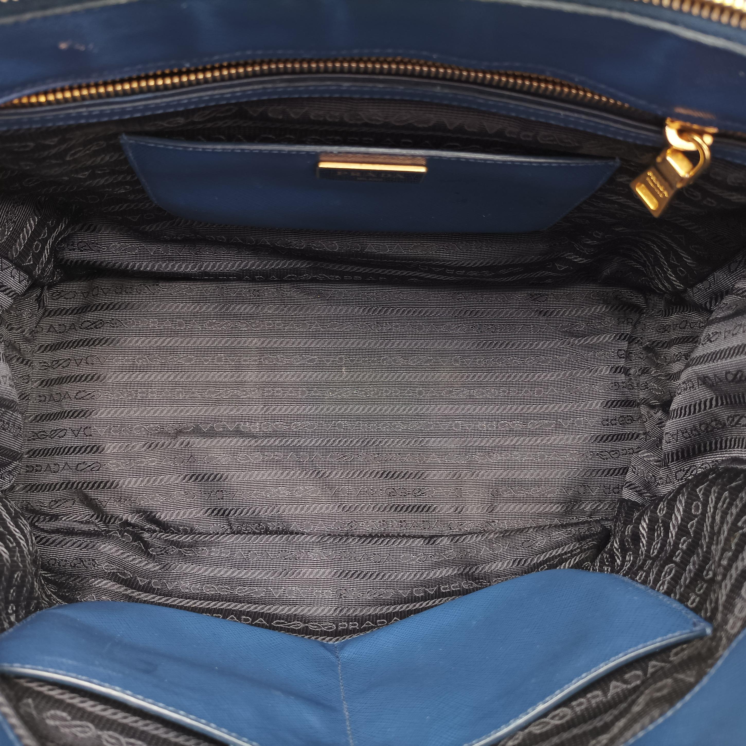 Vintage Prada Galleria Blue SAFFIANO Leather BN2274 handbag | stylenewstar