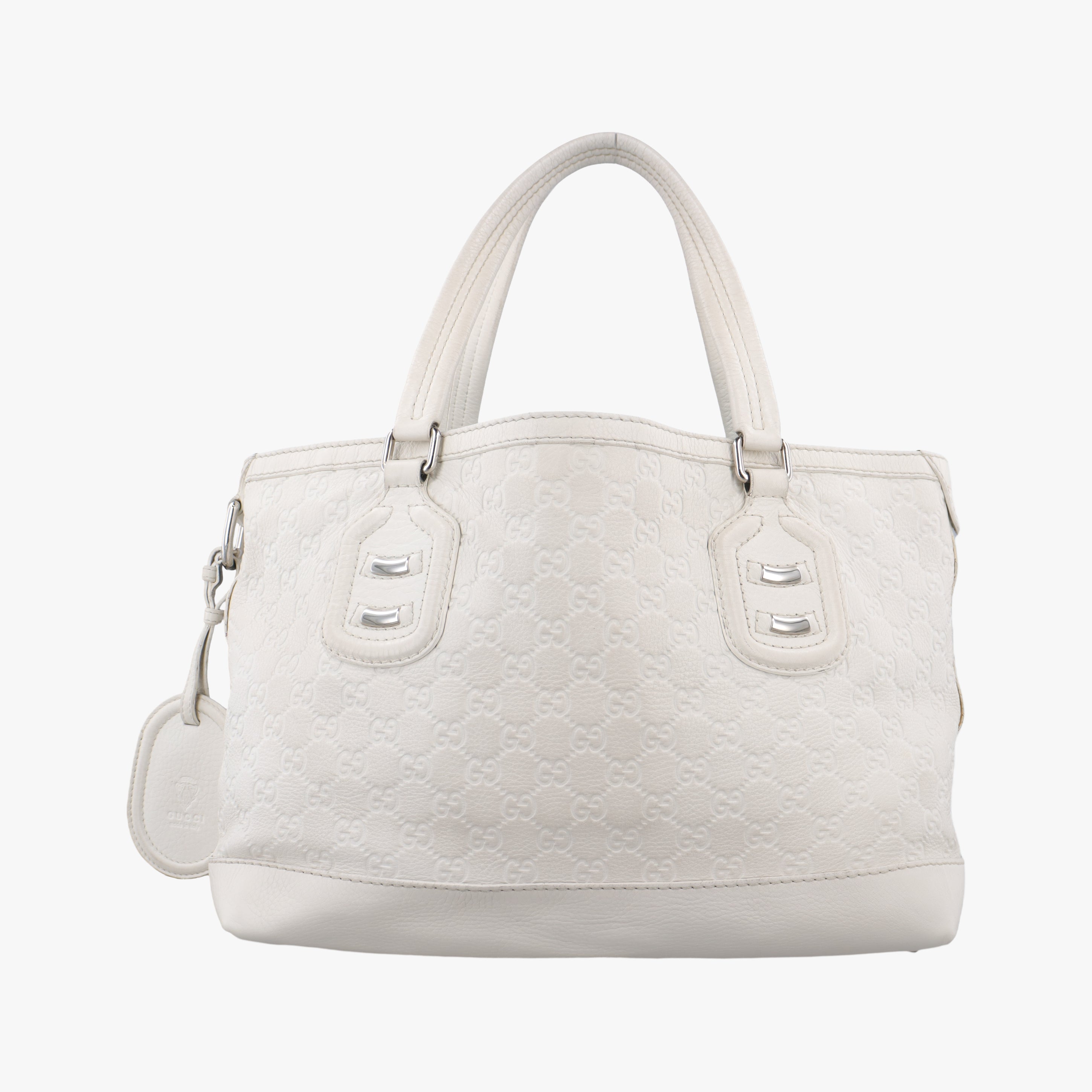 Pre-owned Gucci GG Neoprene White Leather 241101 shoulderbag | stylenewstar