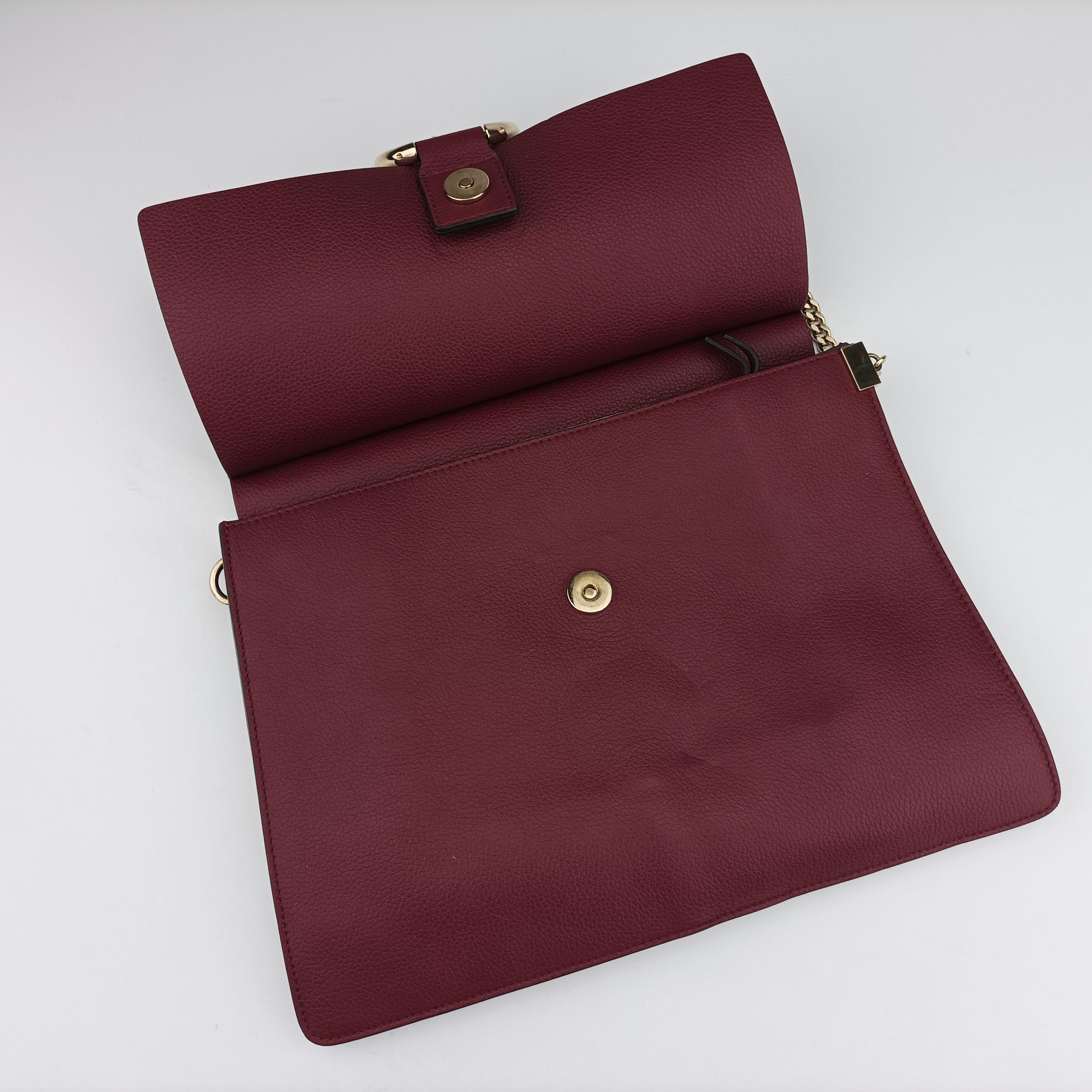 Pre-owned Chloe FAYE Bordeaux Leather  shoulderbag | stylenewstar