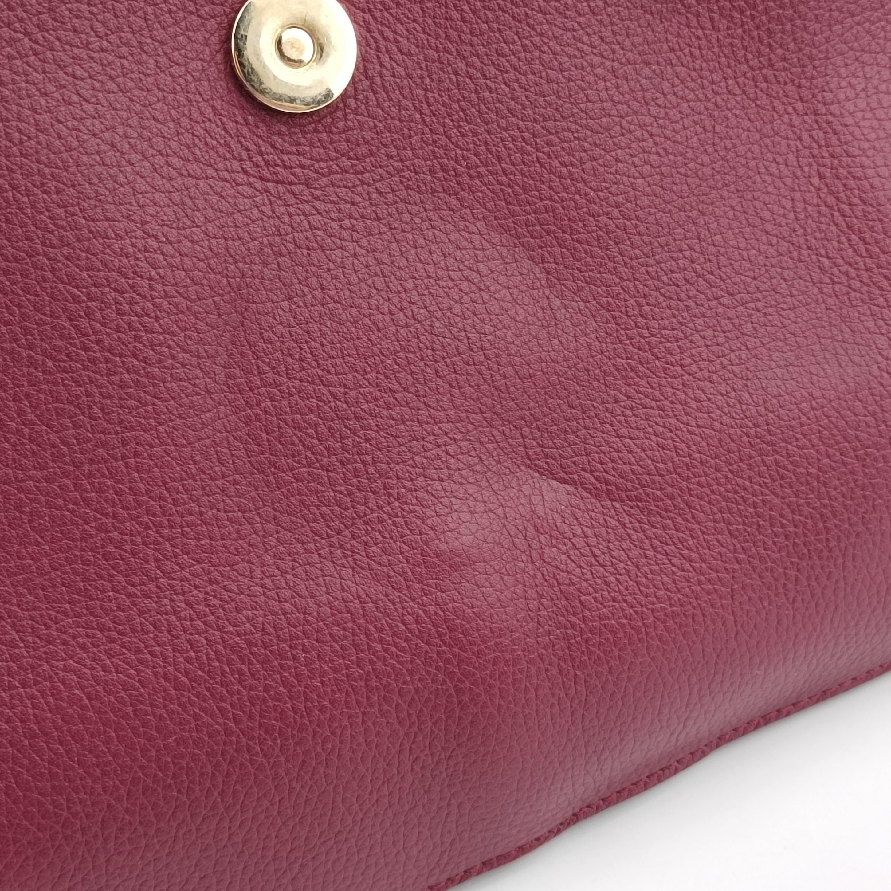 Pre-owned Chloe FAYE Bordeaux Leather  shoulderbag | stylenewstar