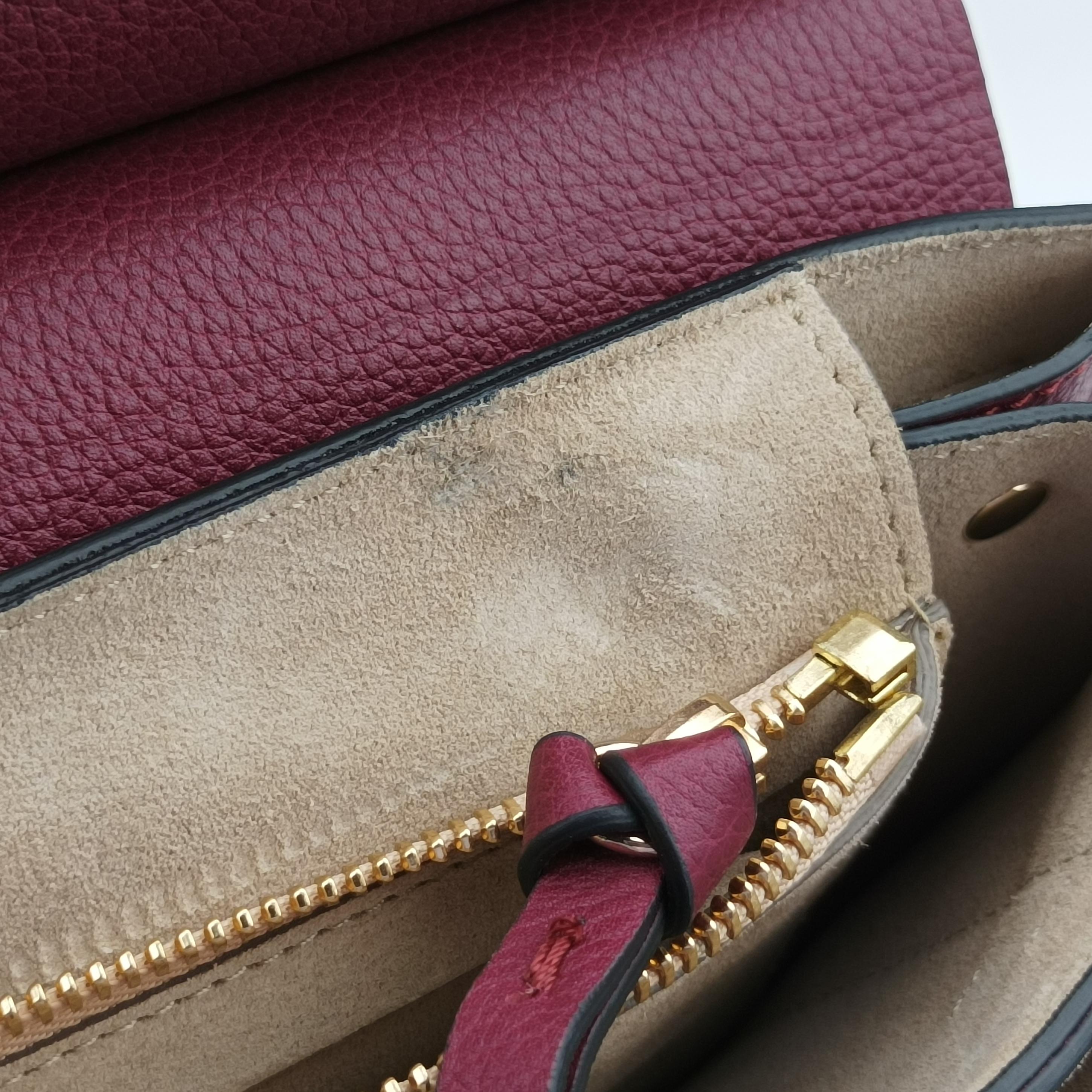 Pre-owned Chloe FAYE Bordeaux Leather  shoulderbag | stylenewstar