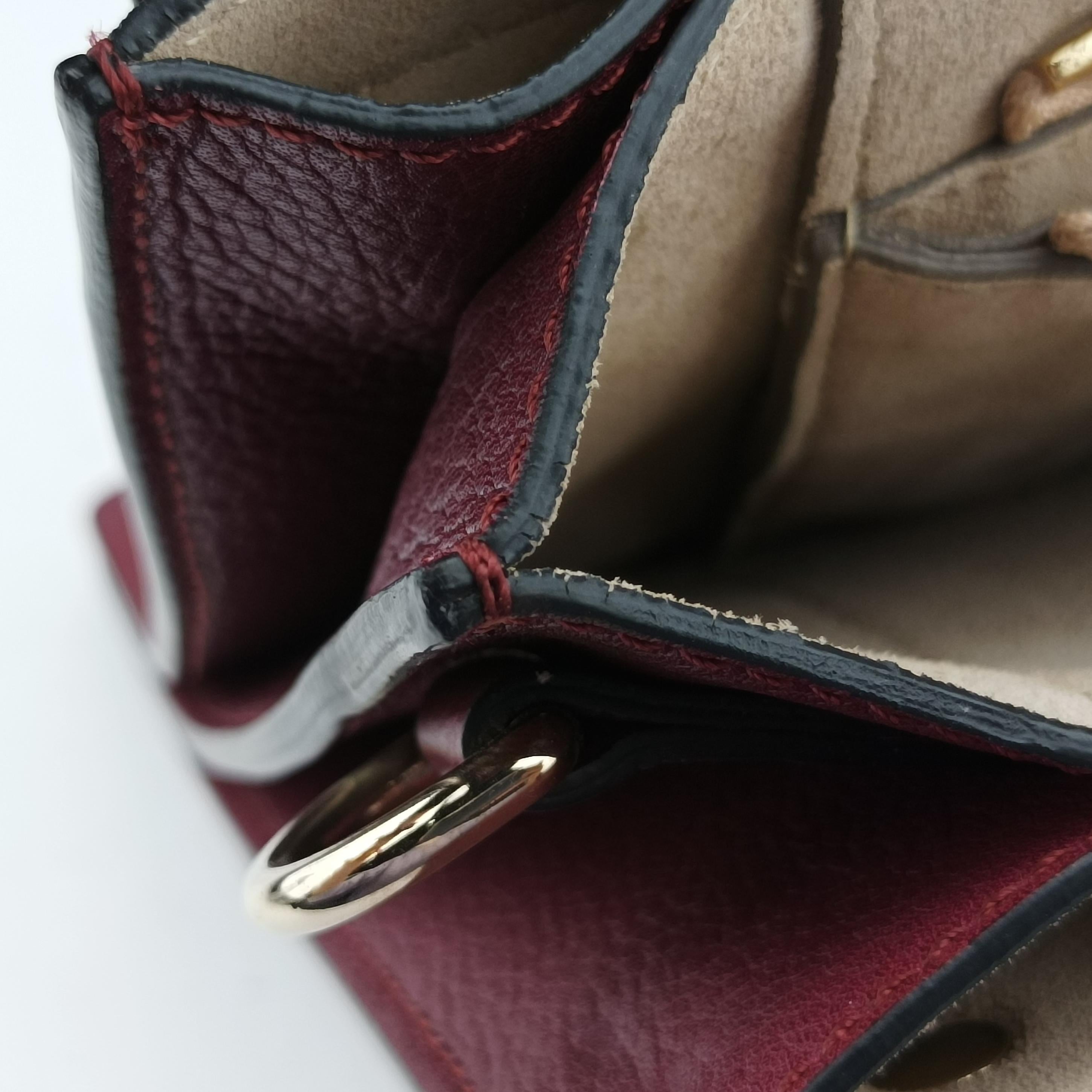 Pre-owned Chloe FAYE Bordeaux Leather  shoulderbag | stylenewstar