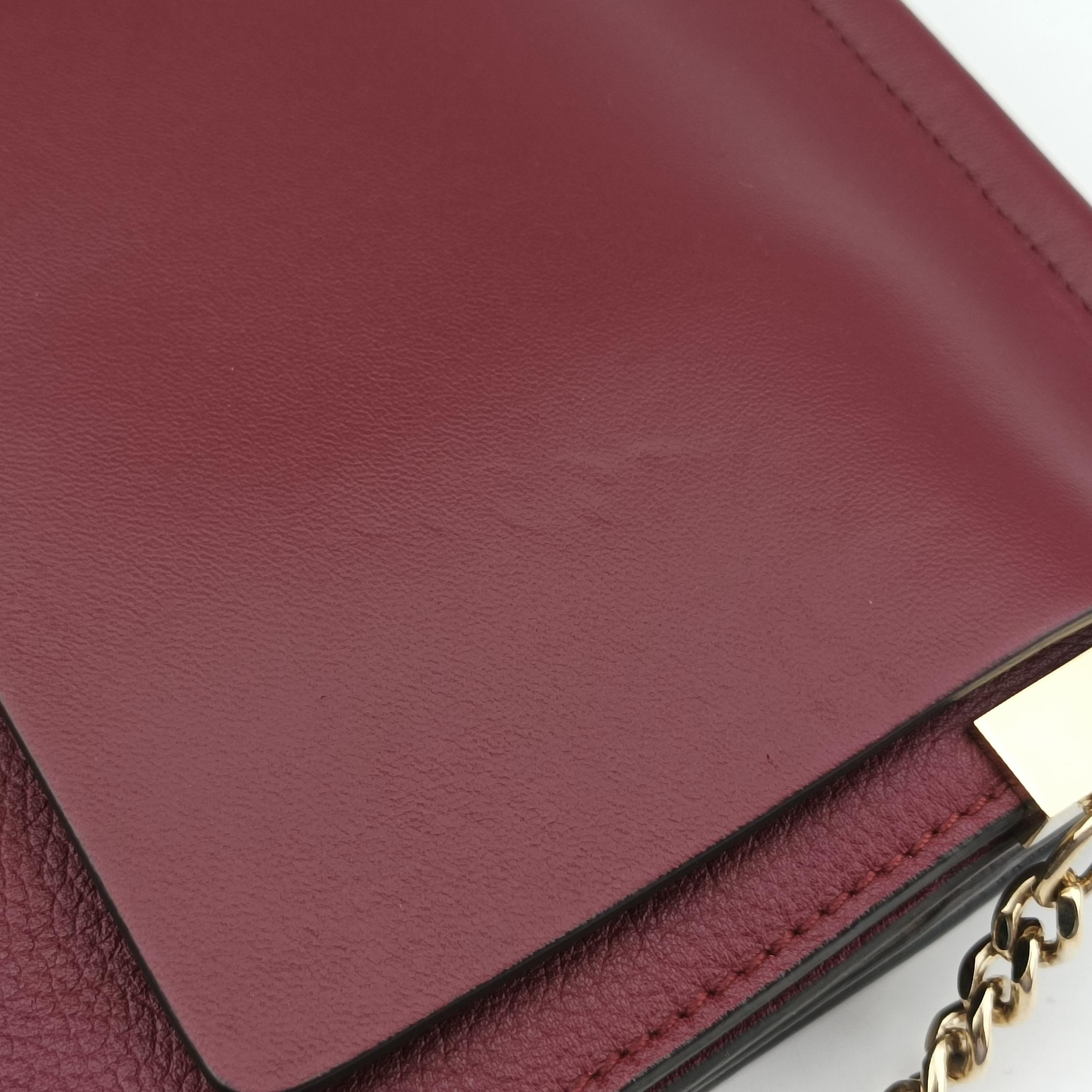 Pre-owned Chloe FAYE Bordeaux Leather  shoulderbag | stylenewstar