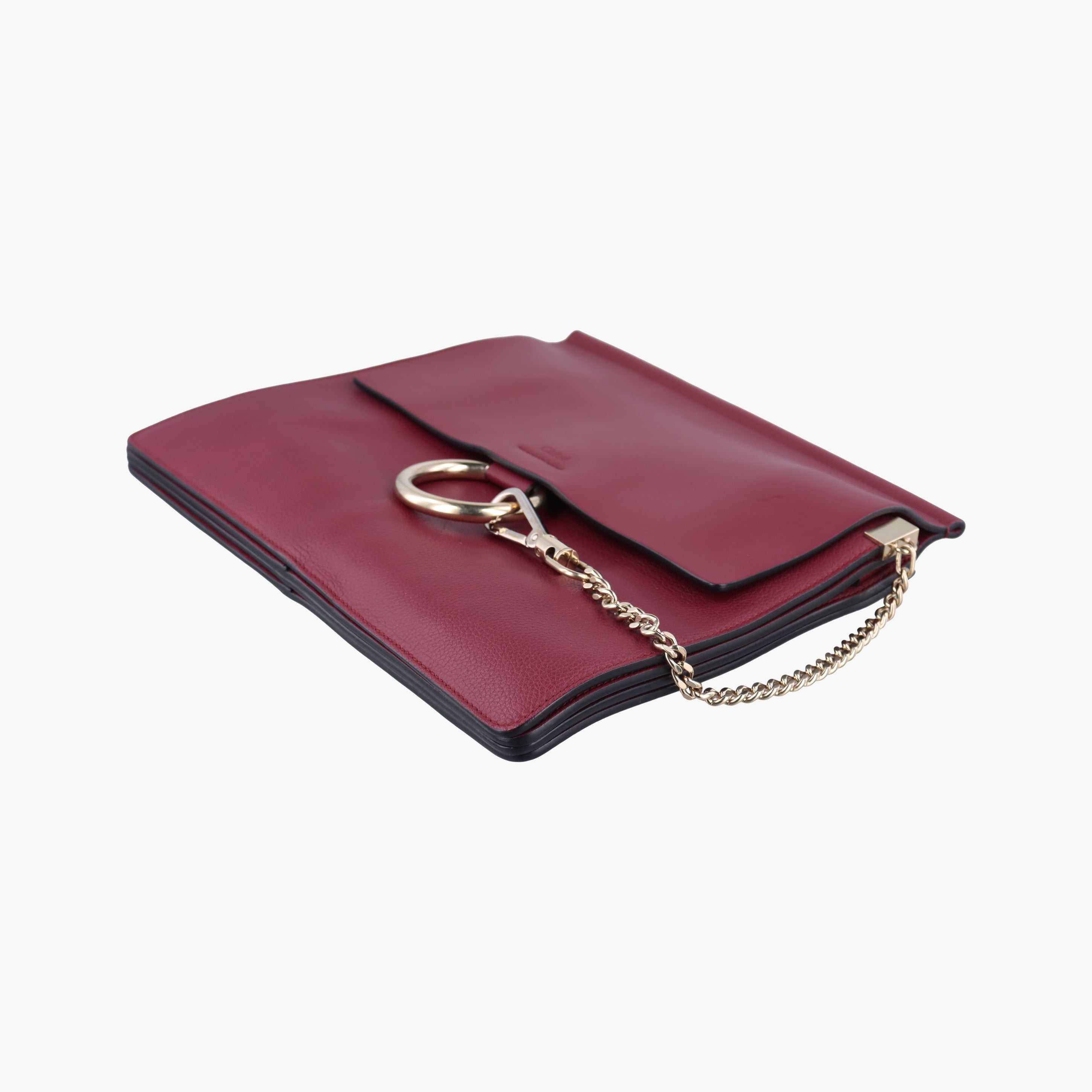 Pre-owned Chloe FAYE Bordeaux Leather  shoulderbag | stylenewstar