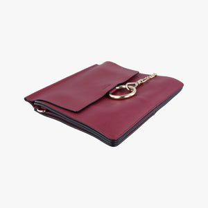 Pre-owned Chloe FAYE Bordeaux Leather  shoulderbag | stylenewstar