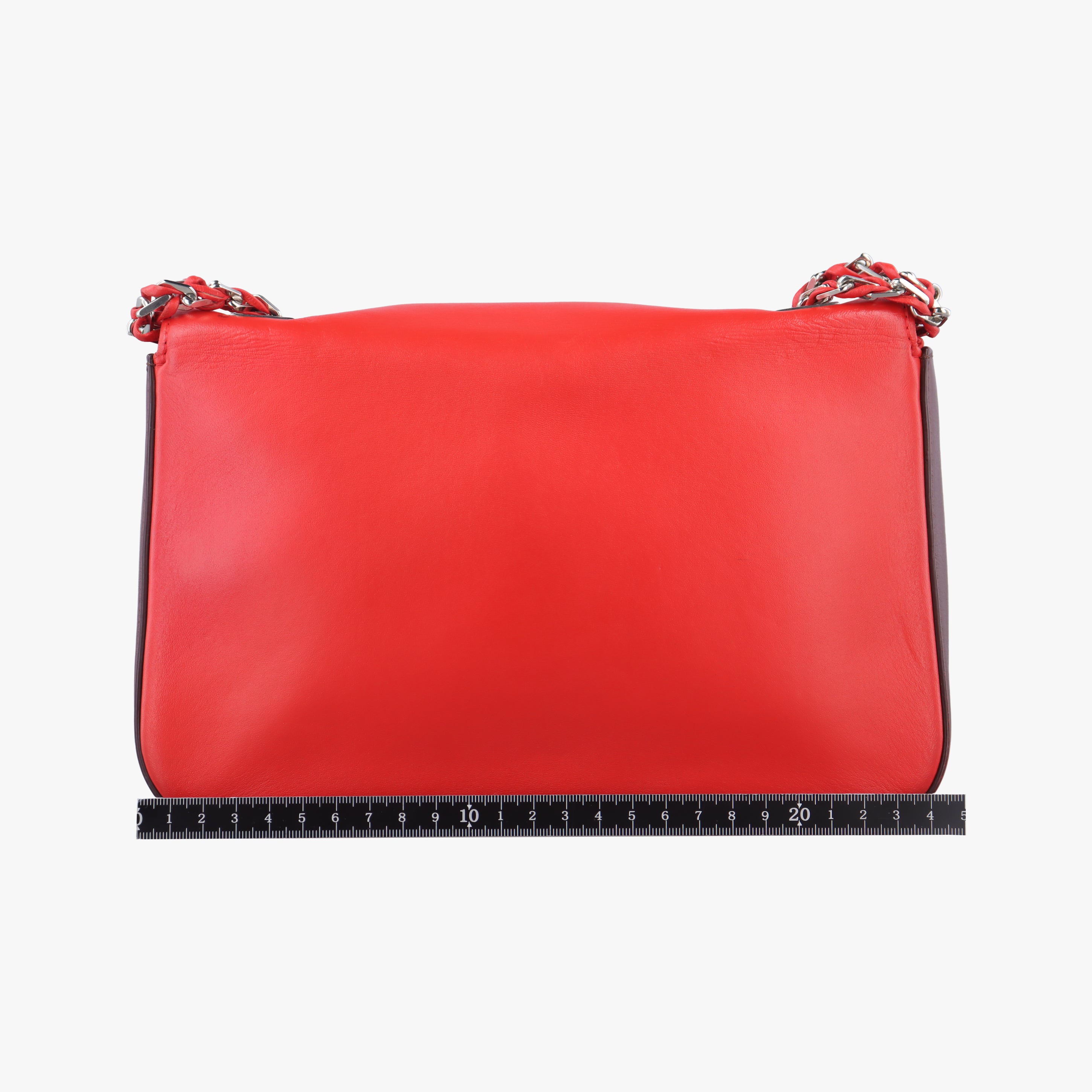 Pre-owned Fendi Be Baguette Red x burgundy Leather 8BR677 shoulderbag | stylenewstar