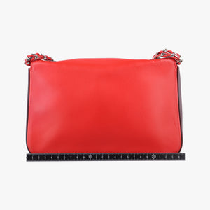 Pre-owned Fendi Be Baguette Red x burgundy Leather 8BR677 shoulderbag | stylenewstar