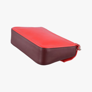 Pre-owned Fendi Be Baguette Red x burgundy Leather 8BR677 shoulderbag | stylenewstar