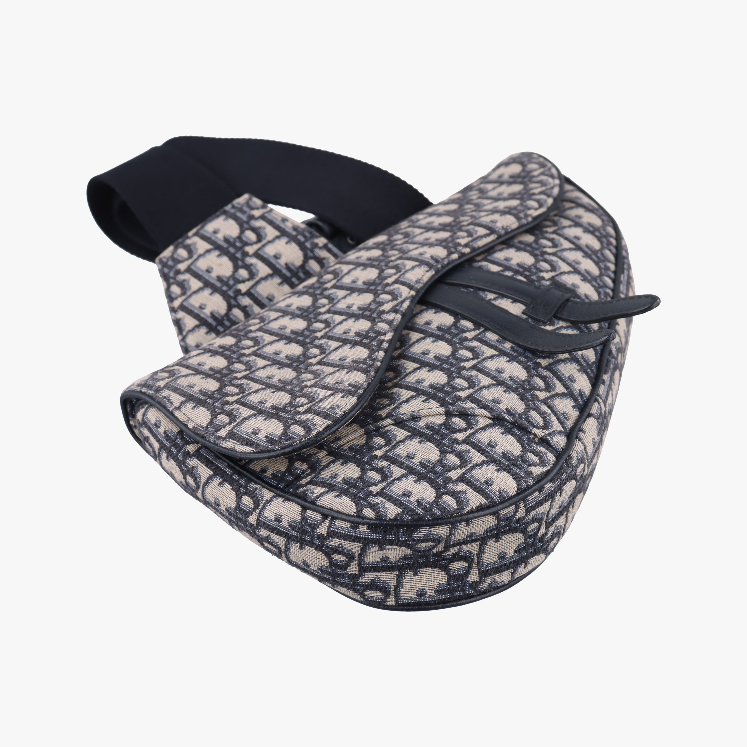 Vintage Christian Dior Saddle Gray×Black Jacquard  bum bag/waist bag | stylenewstar