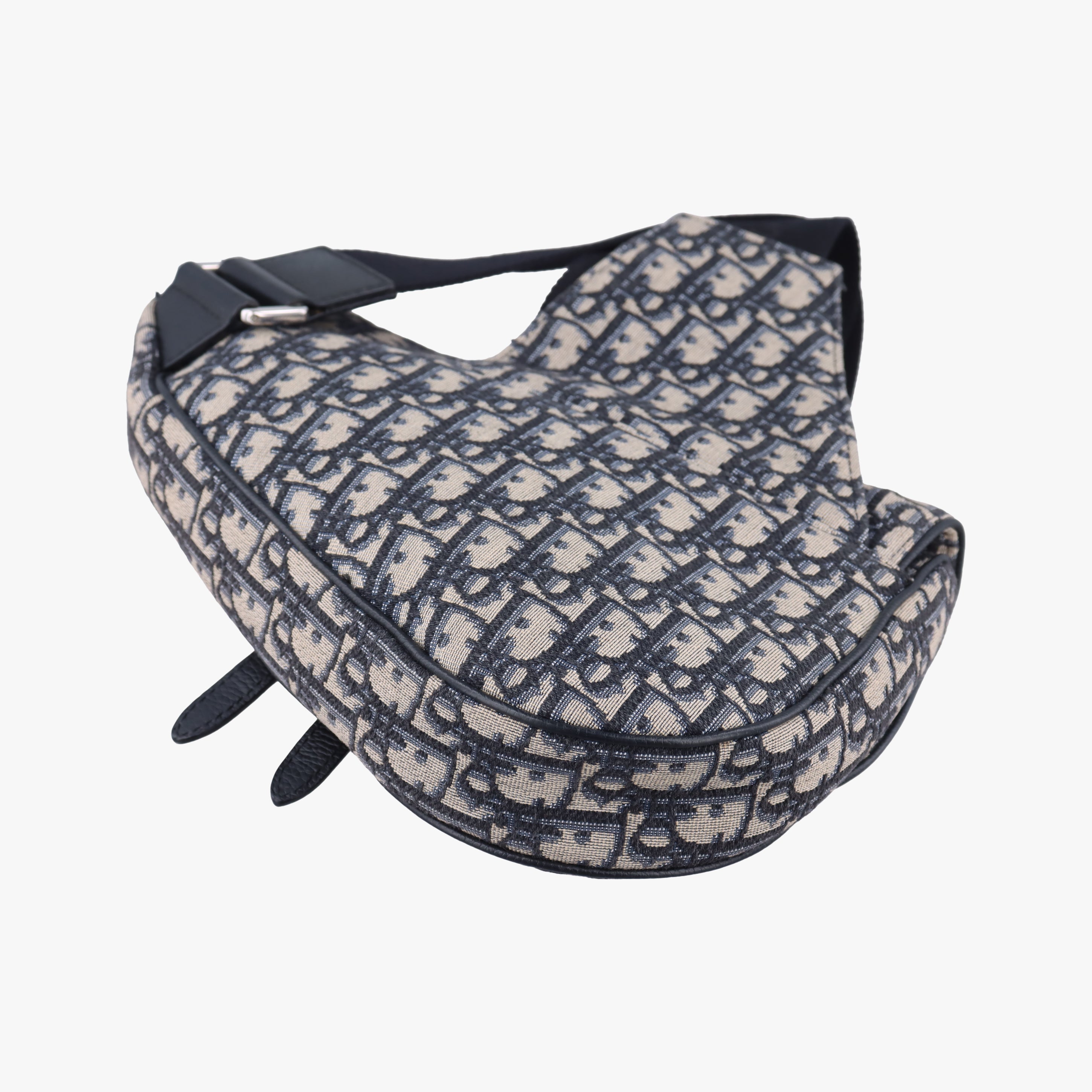 Vintage Christian Dior Saddle Gray×Black Jacquard  bum bag/waist bag | stylenewstar