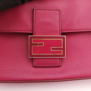 Pre-owned Fendi BAGUETTE Red Leather 8BR600 shoulderbag | stylenewstar