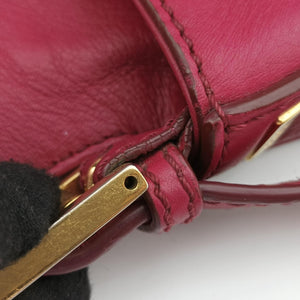 Pre-owned Fendi BAGUETTE Red Leather 8BR600 shoulderbag | stylenewstar