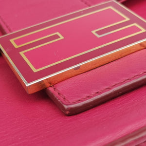 Pre-owned Fendi BAGUETTE Red Leather 8BR600 shoulderbag | stylenewstar