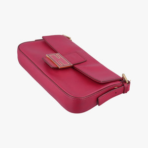 Pre-owned Fendi BAGUETTE Red Leather 8BR600 shoulderbag | stylenewstar