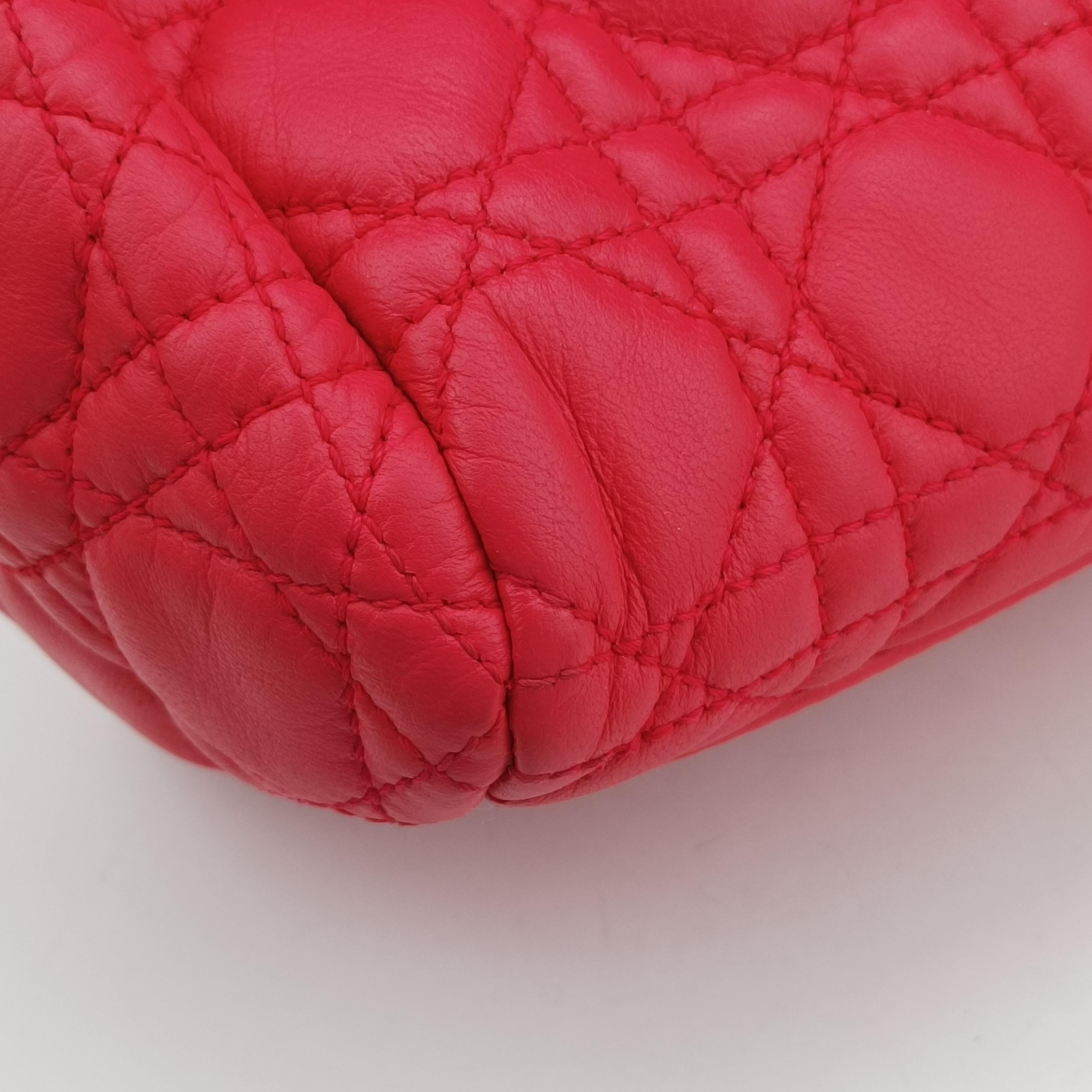 Vintage Christian Dior Cannage Dior Soft Shopping Red lambskin  handbag | stylenewstar