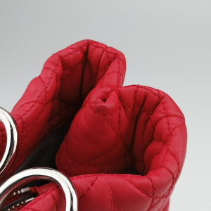 Vintage Christian Dior Cannage Dior Soft Shopping Red lambskin  handbag | stylenewstar