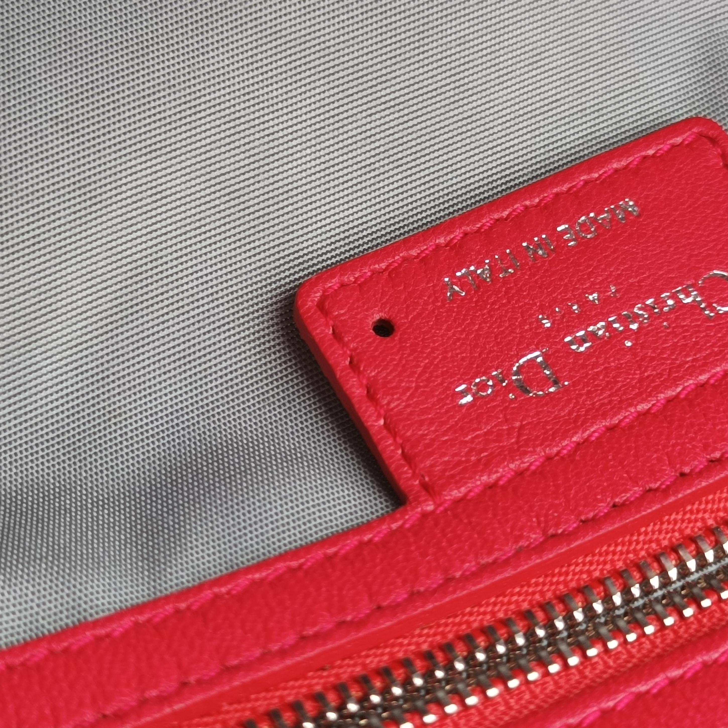 Vintage Christian Dior Cannage Dior Soft Shopping Red lambskin  handbag | stylenewstar