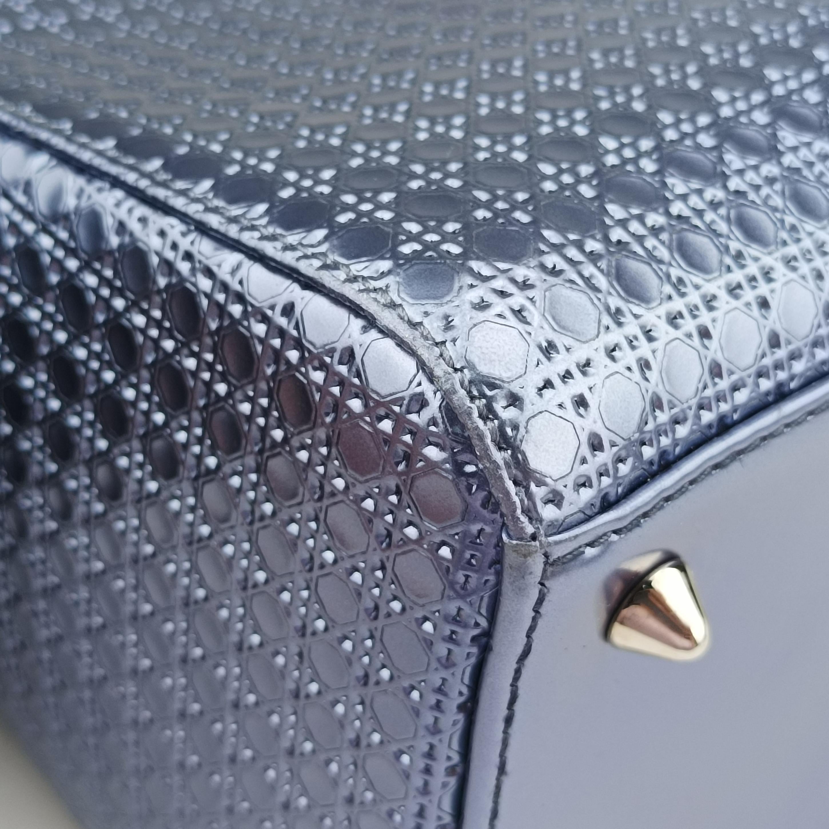 Pre-owned Christian Dior Lady Dior blue leather  shoulderbag | stylenewstar