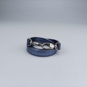 Pre-owned Christian Dior Lady Dior blue leather  shoulderbag | stylenewstar