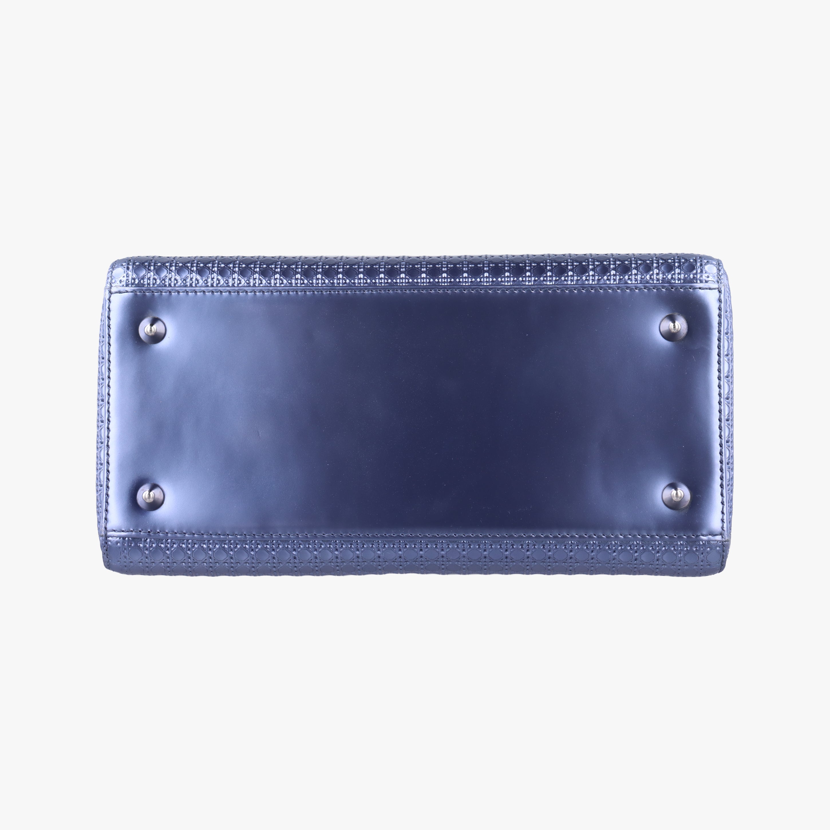 Pre-owned Christian Dior Lady Dior blue leather  shoulderbag | stylenewstar