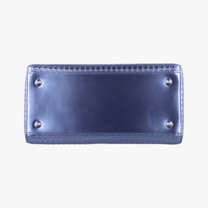 Pre-owned Christian Dior Lady Dior blue leather  shoulderbag | stylenewstar