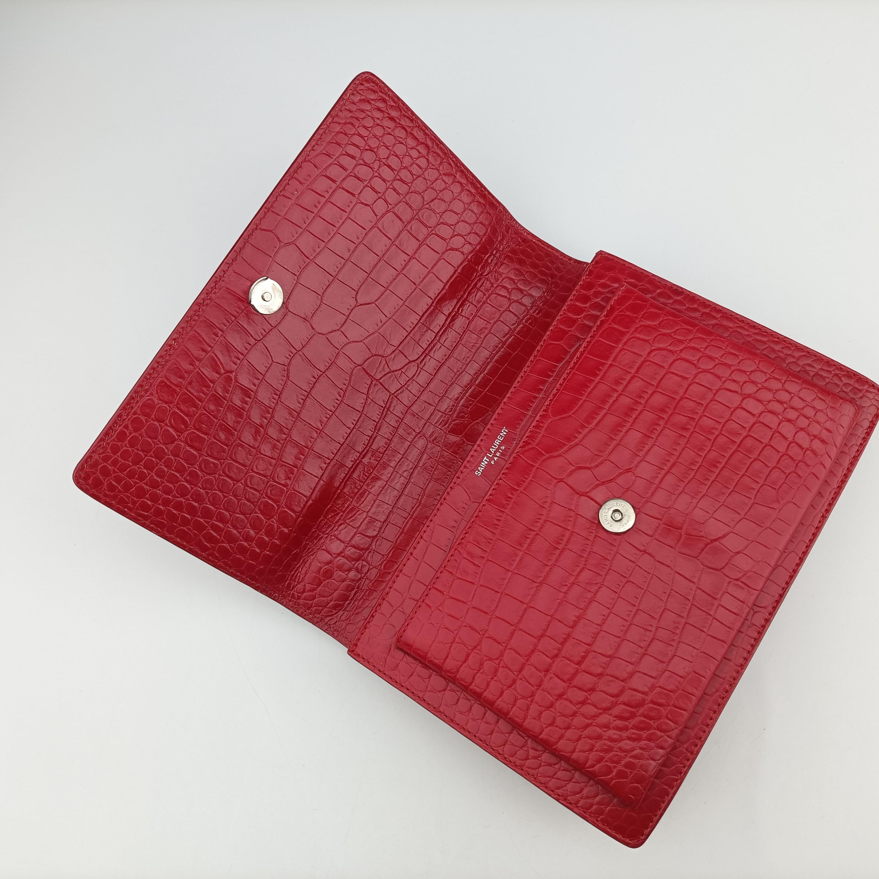 Pre-owned Yves Saint Laurent SUNSET Red Leather 442906 shoulderbag | stylenewstar